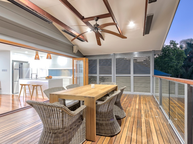 aluminium shutters on a deck